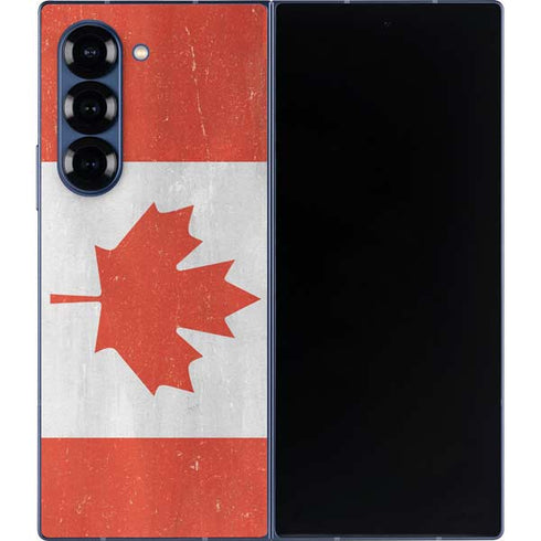 Canada Flag Distressed Galaxy Z Fold6 Skin